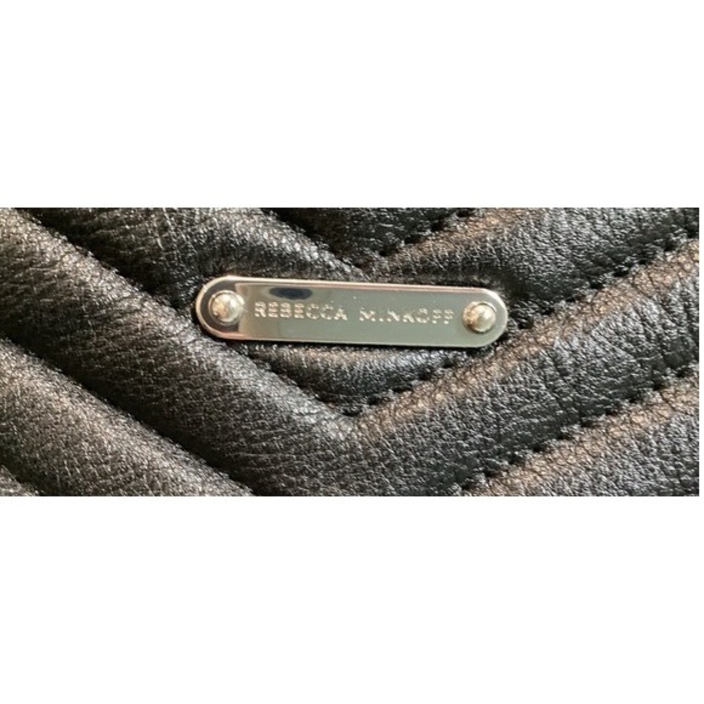 Rebecca Minkoff Edie Flap Shoulder Bag Black Quilted Leather Silver Hardware - Picture 4 of 11